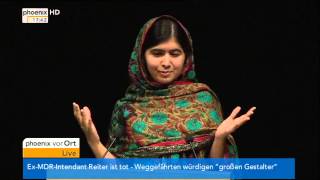 Friedensnobelpreis Malala Yousafzai über die hohe Auszeichnung am 10102014 [upl. by Ferretti]