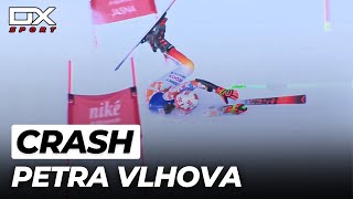 Alpine Ski Petra Vlhova crash at Jasna  Gigante  2024 🇮🇹 [upl. by Sabino766]