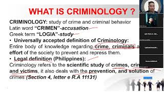 INTRODUCTION TO CRIMINOLOGY PART1NEW TOS [upl. by Frangos]