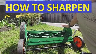 Push Reel Mowers How to Sharpen Scotts Classic 20 Inch Sharpening Kit with Compound and Crank [upl. by Trebeh758]