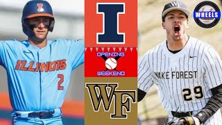 Illinois vs 1 Wake Forest Chase Burns Team Debut  2024 College Baseball Highlights [upl. by Dressler]