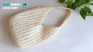 DIY Crochet Bag  Crochet Shoulder Bag Tutorial  Wonderful Crochet Pattern  ViVi Berry Crochet [upl. by Aronek]