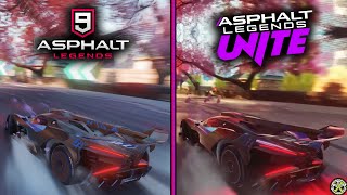 Asphalt 9 vs Asphalt Unite  Osaka Gameplay Comparison Early footage [upl. by Wilma]