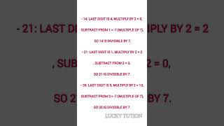 Divisibility rule for 7 💯👍maths tn10th tricks divisibilityrule shorts simpletricks [upl. by Emlynn]