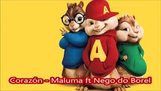 Corazón Maluma ft Nego do Borel  Alvin y las ardillas [upl. by Aihsram]