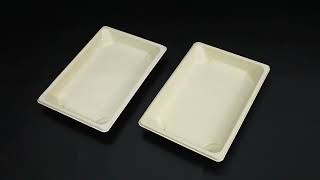 Harvest Eco friendly biodegradable bamboo pulp bagasse sushi tray box container [upl. by Marv]