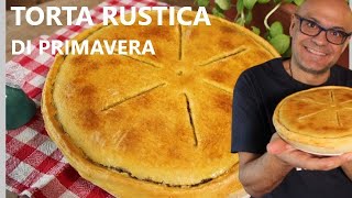 Torta RUSTICA di PRIMAVERA torta salata senza ricotta ALLE VERDURE [upl. by Nanis]