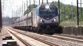 20170830 August 30 2017 Amtrak Acela Express the Crescent and CSAO WPFJ10 Cornwells Heights Station [upl. by Elletnuahs]