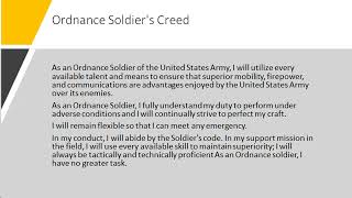 Ordnance Corps Creed [upl. by Ajna]