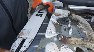 Tip for getting bar oil to bar Clogged oil hole on chainsaw bar [upl. by Welker]