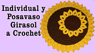 Individual y Posavaso 🌻Tejidos a Crochet [upl. by Adidnac962]