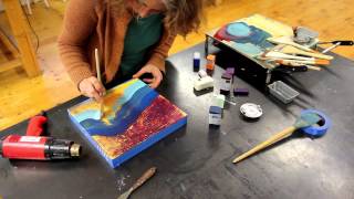 Encaustic Painting Demo with RampF [upl. by Codd316]