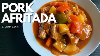 HOW TO COOK PORK AFRITADA  Batangas Style  EJ and Lesh [upl. by Erdna124]