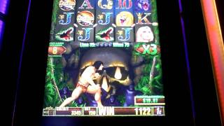 Slot machine bonus win on Tarzan at Borgata Casino [upl. by Assirroc]