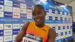 Olympic 100m champion Julien Alfred on winning the Diamond League title [upl. by Bobbie]