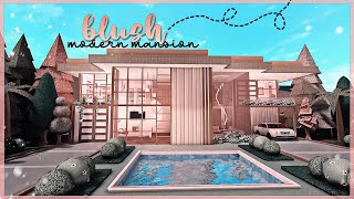 BLOXBURG Blush Modern Family Mansion  house build ♡ [upl. by Htebzile]