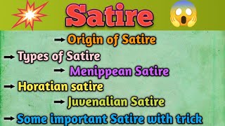 Satire Form of Poetry in hindiSatireLiterary form and termsTypes of Satire [upl. by Sansbury246]