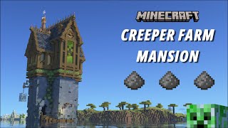 Minecraft Creeper Farm Mansion Tutorial Aesthetic Farm Java Edition 1440p HD [upl. by Man]