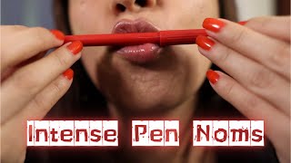 ASMR Intense Pen Noms and Mouth Sounds  No Talking [upl. by Edla]