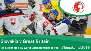 Slovakia v Great Britain  Prelim  2016 Ice Sledge Hockey World Championships BPool Tomakomai [upl. by Ymmat]