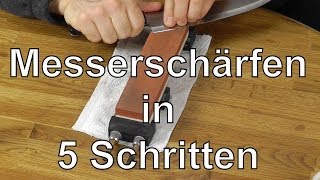 Messer schärfen auf Schleifsteinen in 5 Schritten  Anleitung Messer richtig scharf schleifen [upl. by Mariellen]