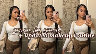 grwm for school  updated makeup routine in depth💋 ft dossier [upl. by Nibbs]