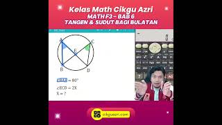 Matematik Tingkatan 3  Bab 6  Tangen amp Sudut bagi Bulatan  Sir Azri [upl. by Lyndell543]