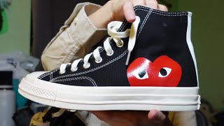 CDG Converse from DHGate  Review  On Foot [upl. by Nosnar]