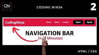 How to Create A Navigation Bar using HTML and CSS  Coding Ninja [upl. by Retnyw]