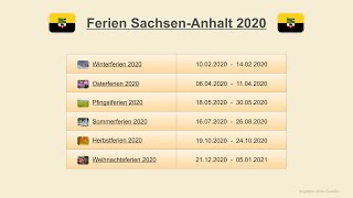 Ferien SachsenAnhalt 2020 [upl. by Lietman]