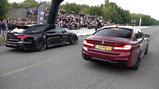 Modified Cars Drag Racing  1052HP RS6 C8 vs M5 F90 Competition vs BRABUS 800 vs BMW M8 Mosselman [upl. by Allemat]