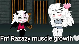 Fnf Razazy muscle growthAnimation Gacha club [upl. by Klina996]