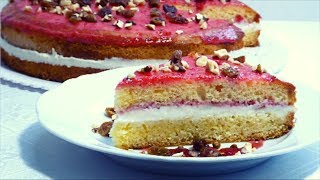 Torta Soffice con Crema di Ricotta e Confettura di FragoleSoft cake with ricotta and strawberry jam [upl. by Deborath]