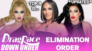 Down Under S4 EARLY Elimination Order amp Top 4  RuPauls Drag Race [upl. by Tegan]