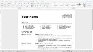 How to Make an Easy Resume in Microsoft Word latest [upl. by Gough143]