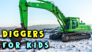 🚨👷🏻‍♂️ DIGGERS AT WORK  Diggers For Kids Diggers In Action Bulldozers Cranes  Excavator TV [upl. by Aita]