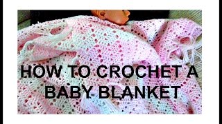 HOW TO CROCHET An EASY BABY BLANKET RIPPLE STITCH BABY BLANKET Baby Shower gift or New Baby Gift [upl. by Virg930]