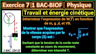 Travail et énergie cinétique  Exercice 7  Cylindre en rotation autour dun axe fixe Δ  1BACBIOF [upl. by Rufus710]