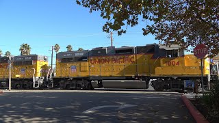 UPY 1005 Pickup At Pacific Supply Mather FieldMills Station Railroad Crossing Rancho Cordova CA [upl. by Auoh]