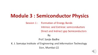 Semiconductor Physics Session 1 Formation of Energy bands [upl. by Eissirk339]