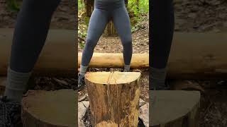 Real forest GIRL😋 camping survival bushcraft outdoors [upl. by Celisse519]