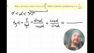 zadanie dnia 20240215 tożsamości trygonometryczne jedynka trygonometryczna trygonometria [upl. by Lowson]