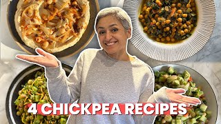 4 CHICKPEA RECIPES EVERYONE SHOULD KNOW How to use 1 tin of chickpeas to create 4 recipes [upl. by Aylward]