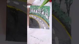 how to draw the road in forest  art  landscape painting lidiya [upl. by Pena]