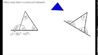 Obliczanie miar kątów w trójkątach [upl. by Eihs]