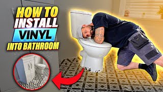 How To Install Sheet Vinyl Lino Flooring In A Bathroom  Easy Step By Step DIY Guide [upl. by Aidyn423]