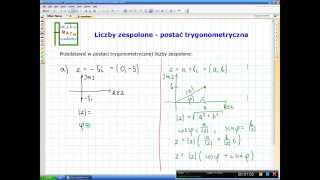 Liczby zespolone  postać trygonometryczna teoria  przykład nr 1 [upl. by Maurilia]