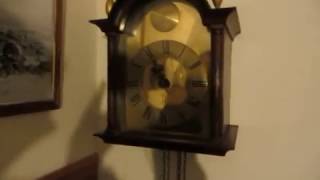 English hooded striking clock with birdcage type movement [upl. by Utter874]