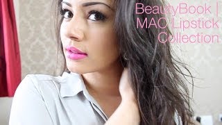 BeautyBook  My MAC Lipstick Collection  Swatches  Kaushal Beauty [upl. by Harberd]