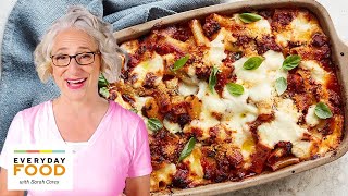 Baked Ziti with Sausage and Bechamel  Pantry Staples  Everyday Food with Sarah Carey [upl. by Ettenahs]